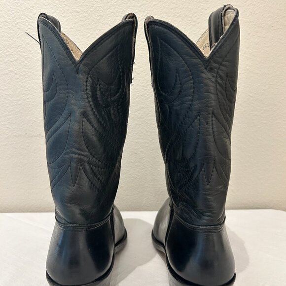 Vintage Stewart Boot Co. Men’s Cowboy Boots – Size 11.5D – Black Leather Western - Picture 2 of 7